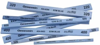 EDM Blue Abrasive Stone 6 x 6 x 150 mm, Grit 400