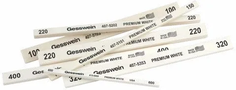 Premium White Abrasive Stone 6 x 6 x 150 mm, Grit 180