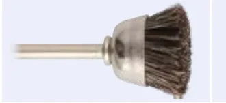 Miniature Cup Brush, Soft Bristle, 1/2 in Dia, 3/32 in Shank