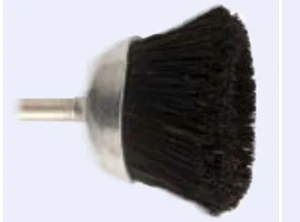 Miniature Cup Brush, Hard Bristle, 1 in Dia, 1/8 in Shank
