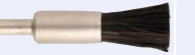 Miniature End Brush, Hard Bristle, 1/4 in Ferrule, 1/2 in Trim