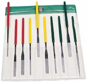 Diamond Tapered Needle File Set, 10 Pieces in Pouch